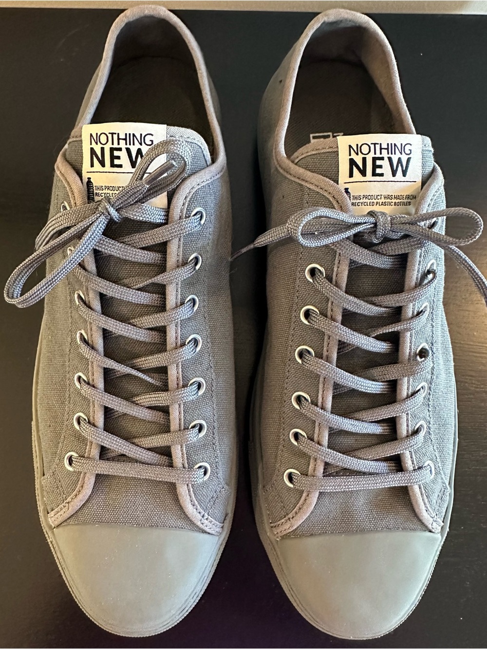Nothing New Men's Gray Canvas Low-Top Sneakers Size 11